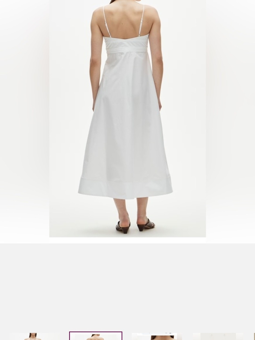 J. Crew White Spaghetti-Strap Midi Dress